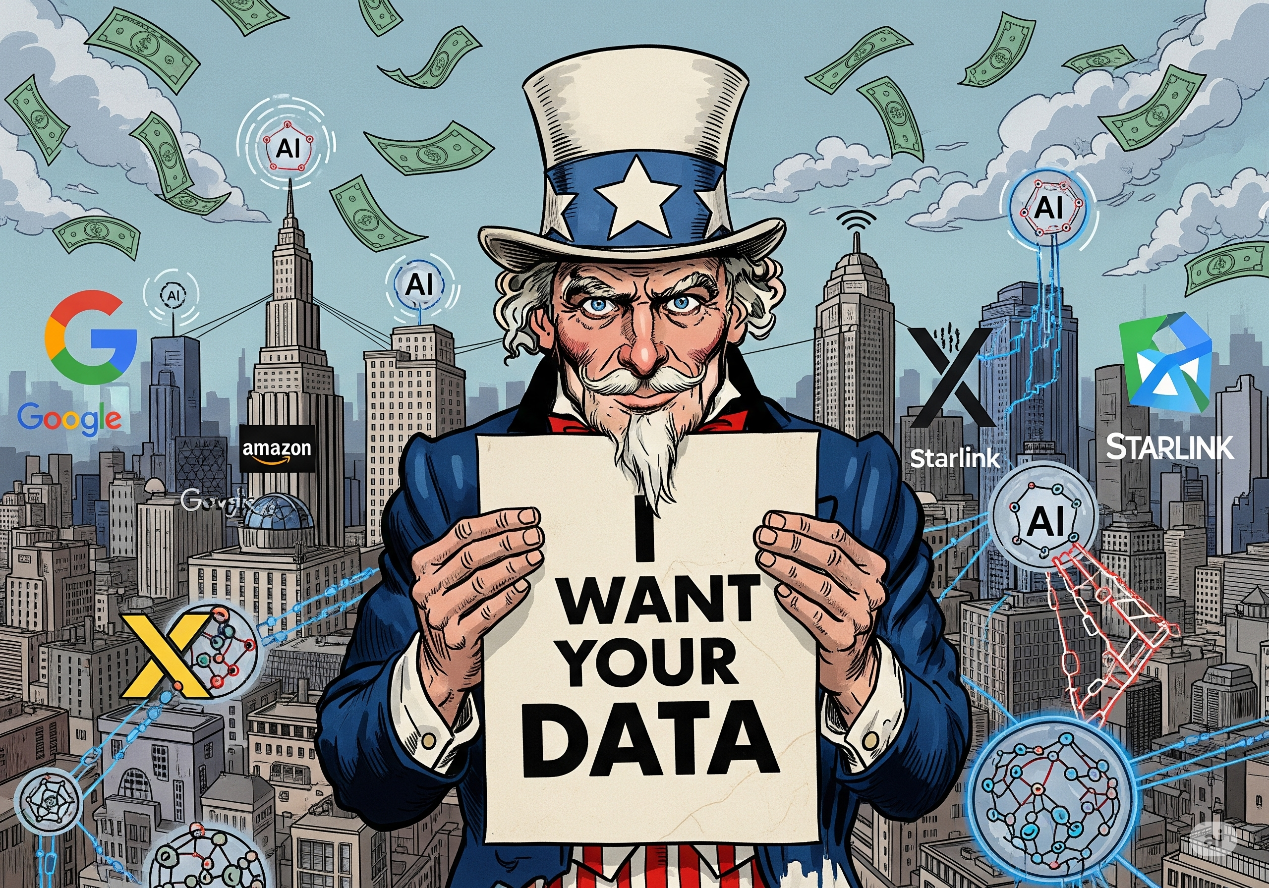 A satirical collage about data privacy